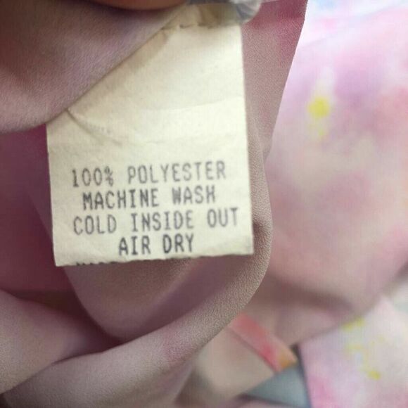 B-122 Endless Summer Maya top Pink White Tie Dye Spaghetti Strap Drape Neck sz S - Picture 3 of 3